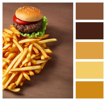 Fast Food Chips Burger Image